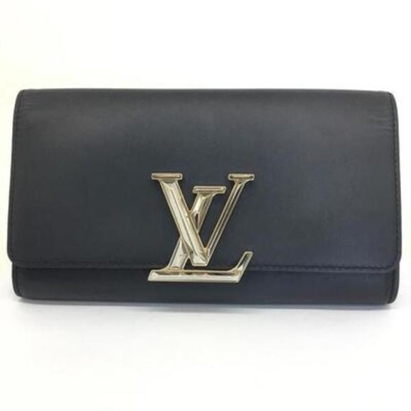 Louis Vuitton Pochette Louise EW Clutch Bag Leather Black - Picture 1 of 16